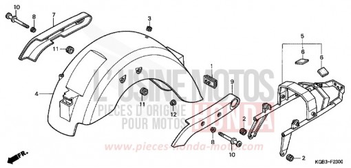 KOTFLUEGEL, HINTEN VT125CX de 1999